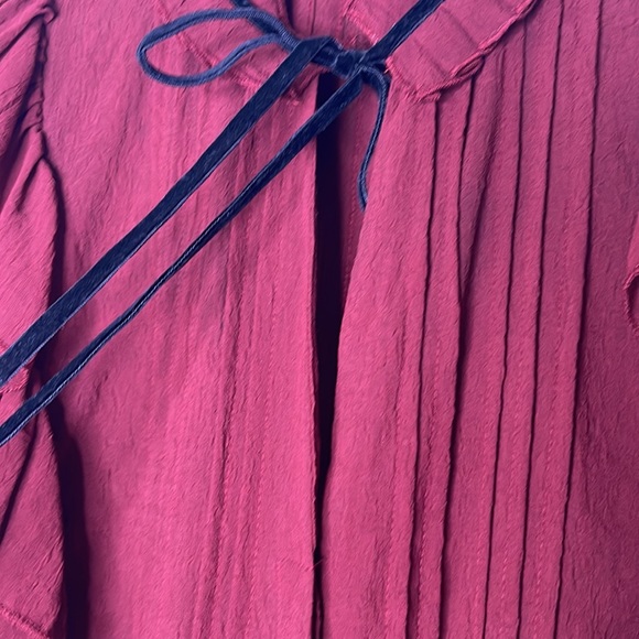 Zara VintageStyle Burgundy and black Longsleeved top size Small - Picture 10 of 12